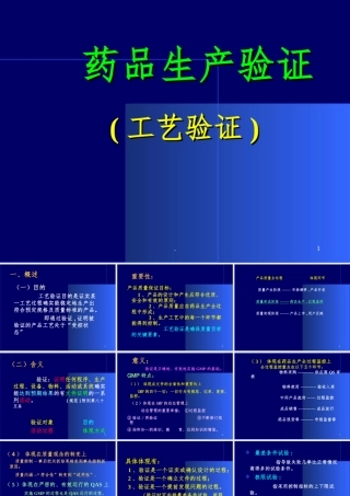 药品生产验证(工艺验证)课件