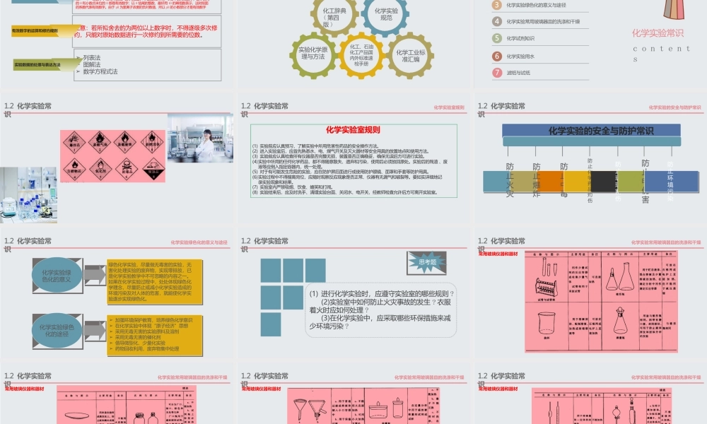 （中职）化学实验技术基础（实验1-6）配套教材课件汇总完整版电子教案