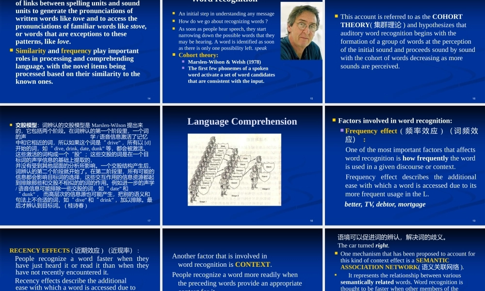 [高等教育]语言学课件chapter6languageandcognition