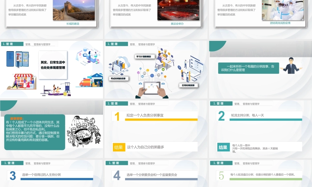 《管理学基础与实务》第二版课件第1、2章管理、管理者与管理学;管理思想的演进