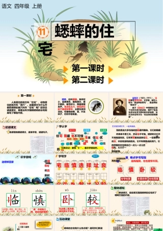 部编版四年级语文上册《蟋蟀的住宅》课件