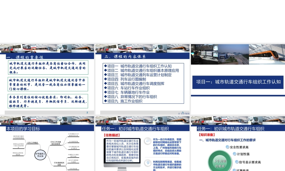 城市轨道交通行车组织整本书课件完整版电子教案