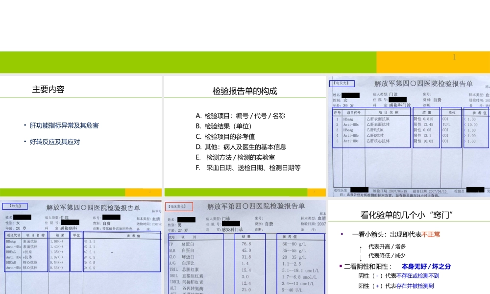 肝功能指标异常及危害课件
