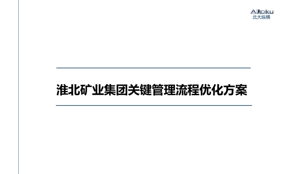 淮北矿业集团关键管理流程优化方案