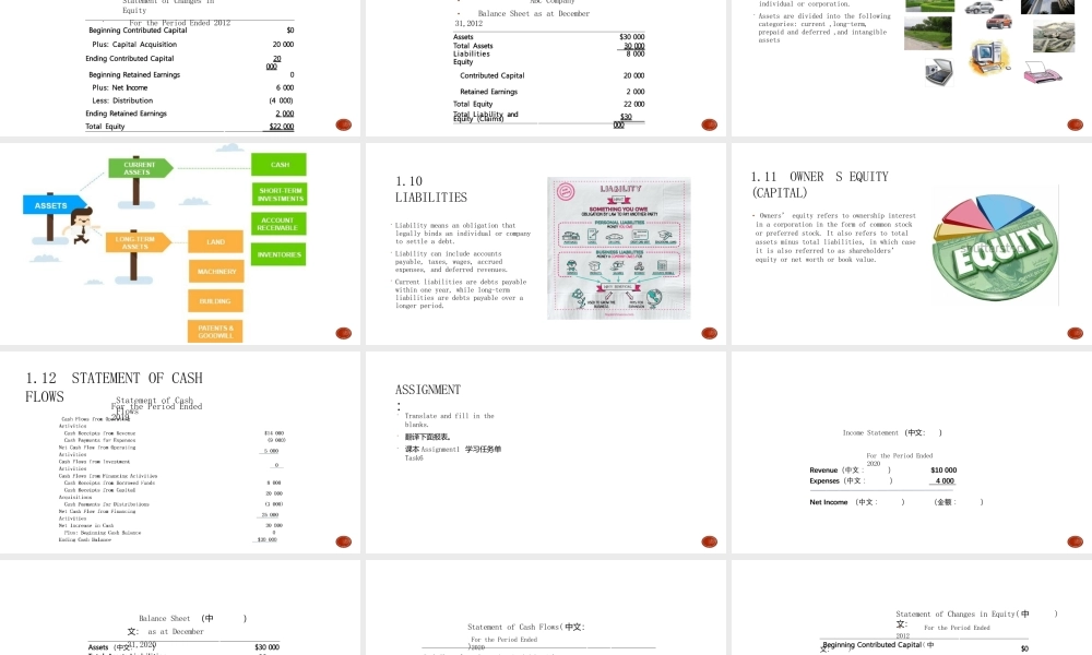 会计会计英语全套教学课件