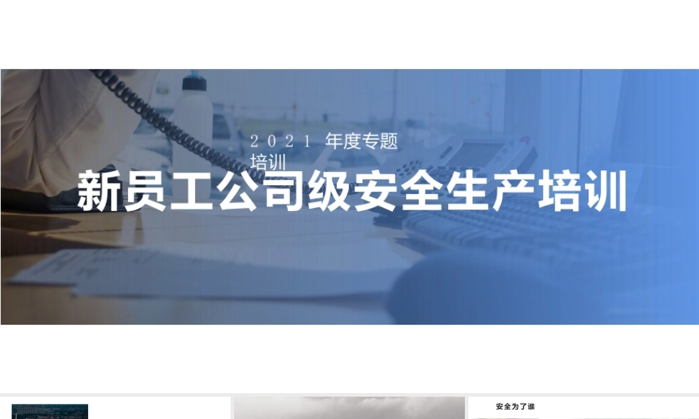 精细化工企业新员工公司级安全生产培训课件