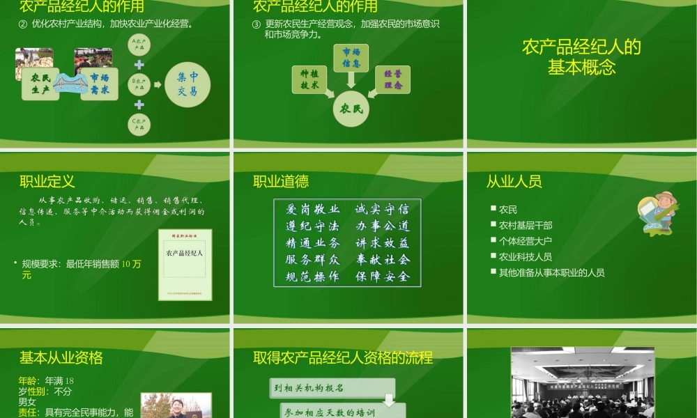 农产品经纪人基础知识