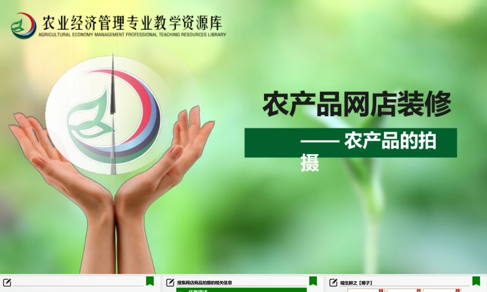 农产品网店运营农产品的拍摄农产品的拍摄