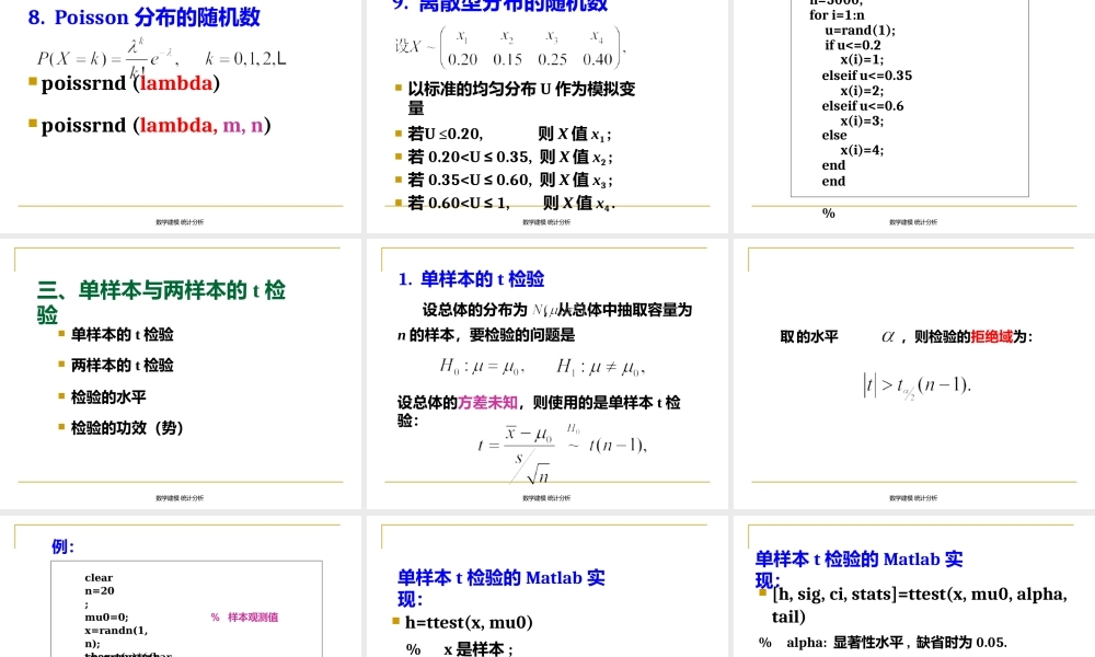 数学建模统计分析课件