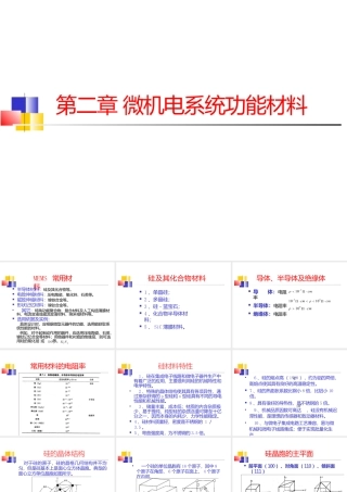 微机电系统功能材料、微机械制造技术概述