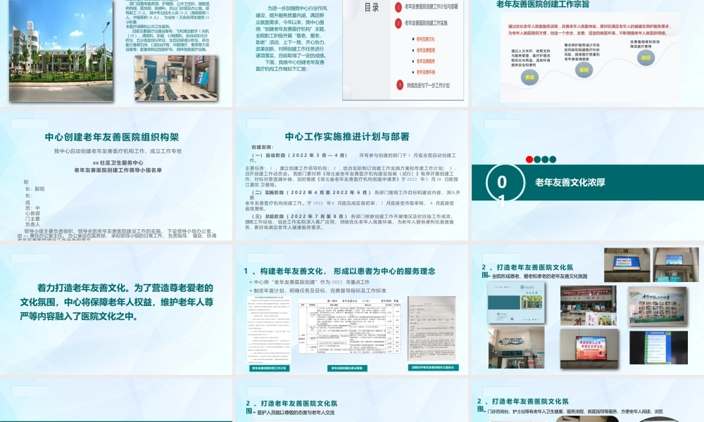 卫生服务中心创建老年友善医院工作汇报