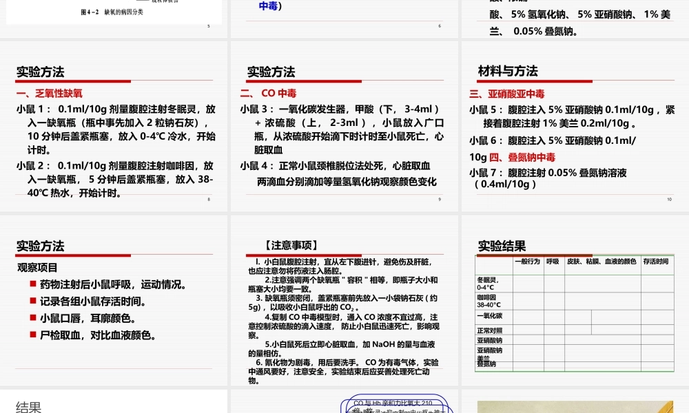西安交通大学《机能实验学》5缺氧与耐缺氧