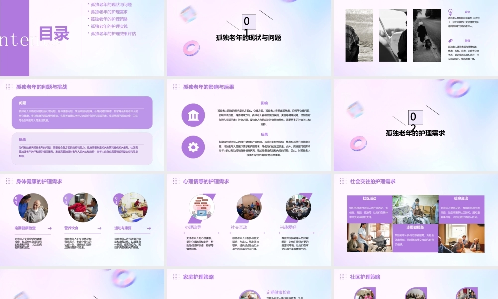 孤独老年的护理
