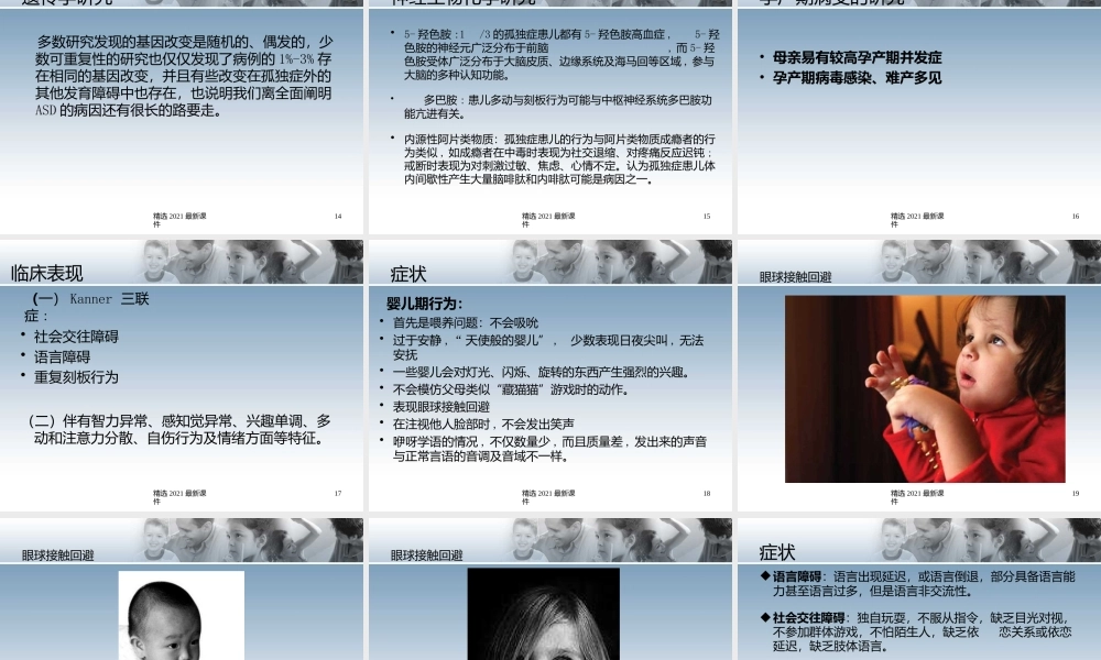 孤独症谱系障碍课件