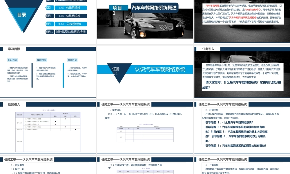 汽车车载网络系统检修（高职）全套教学课件