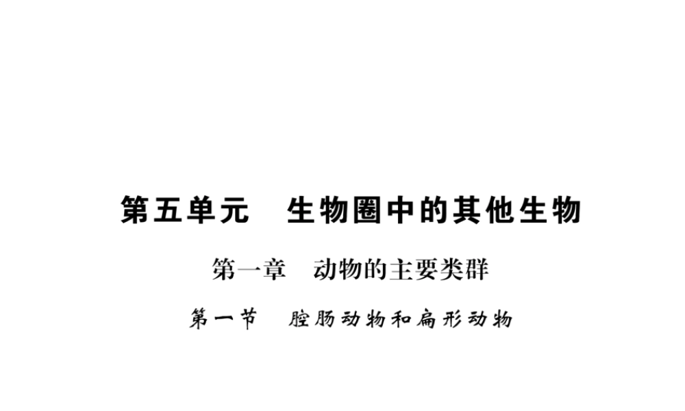 八年级生物上册 第五单元 第1章 第1节 腔肠动物和扁形动物习题课件 （新版）新人教版-（新版）新人教版初中八年级上册生物课件