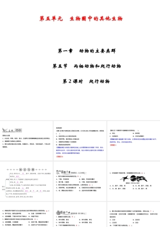 八年级生物上册 第5单元 第1章 第5节 两栖动物和爬行动物（第2课时 爬行动物）习题课件 （新版）新人教版-（新版）新人教版初中八年级上册生物课件