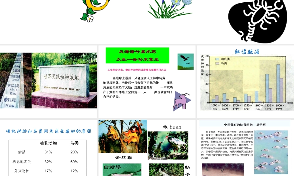 八年级生物上册 第6单元 第三章 保护生物的多样性课件2 新人教版