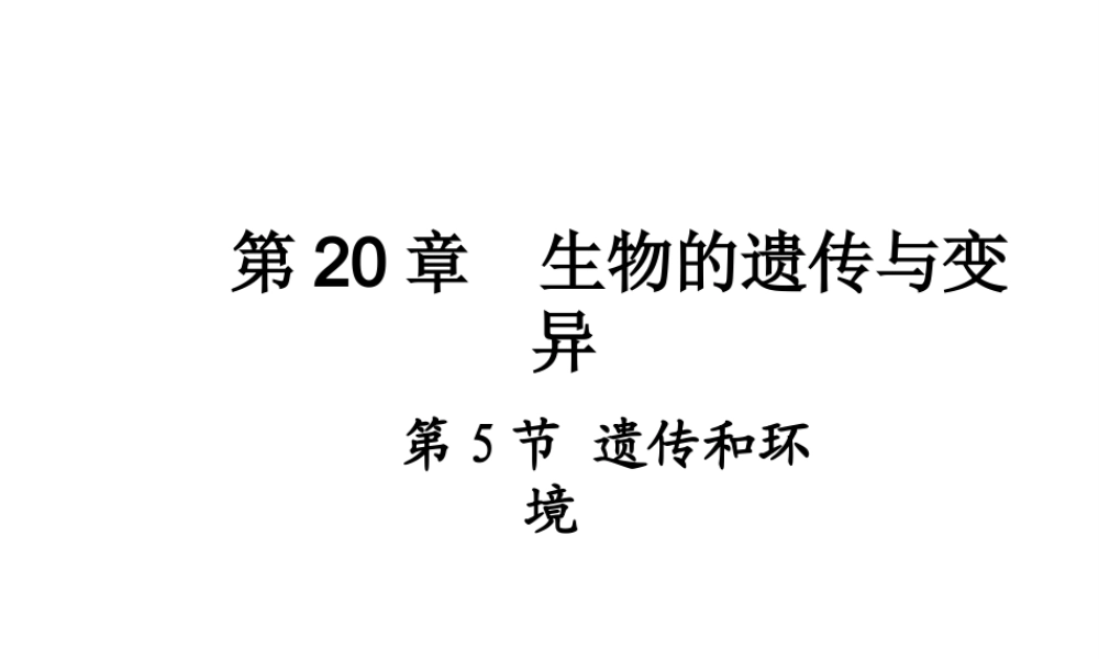 八年级生物上册 第二十章 第五节 遗传与环境课件 北师大版