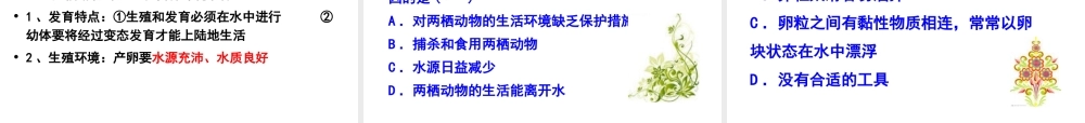 八年级生物上册 第二章 第二节 两栖动物的生殖和发育课件 （新版）济南版