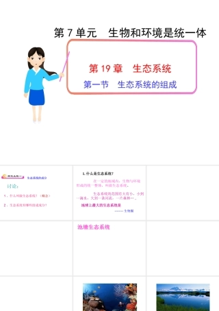 八年级生物上册 第7单元 第19章 第1节 生态系统的组课件 苏教版-苏教级上册生物课件