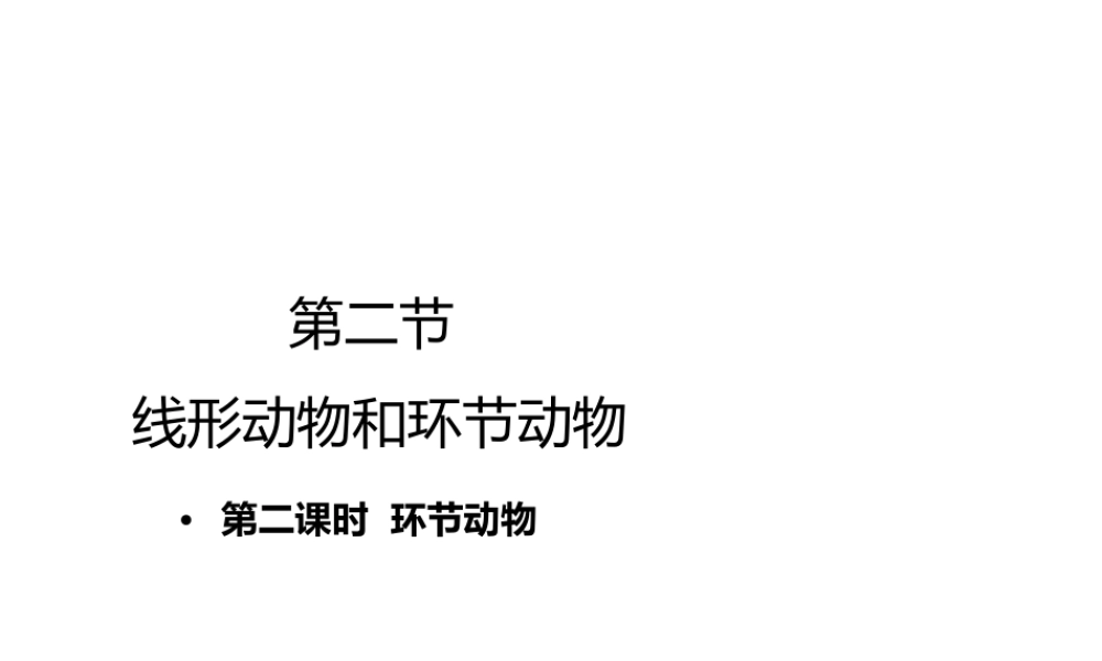 八年级生物上册 第五单元 第一章 第2节《线形动物和环节动物（第2课时）》课件 （新版）新人教版-（新版）新人教版初中八年级上册生物课件