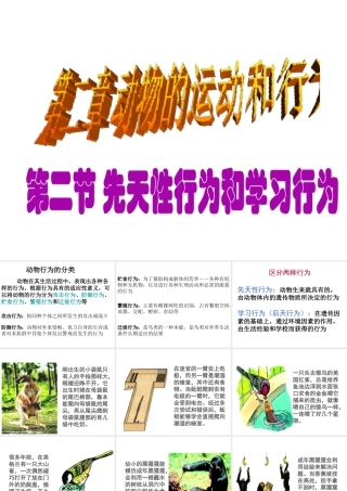 八年级生物上册 第二章 第二节 先天性行为和学习行为课件1 新人教版