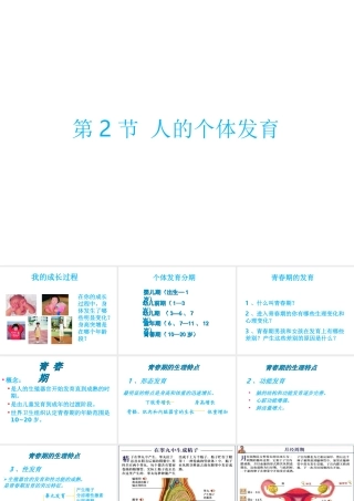 八年级生物上册 第7单元 第21章 第2节 人的个体发育课件2 （新版）苏科版-（新版）苏科级上册生物课件