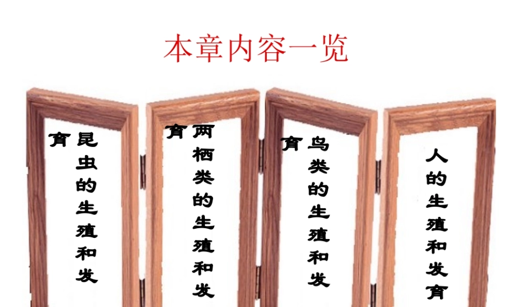 八年级生物上册 第二章 动物的生殖发育复习课件 济南版