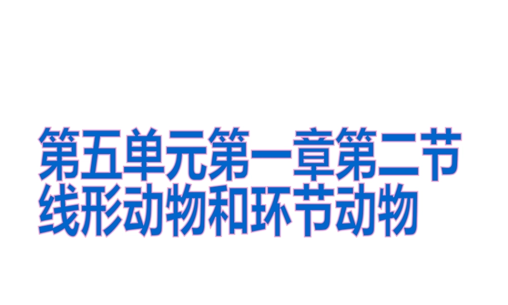 八年级生物上册 第五单元 第一章 第二节 线形动物和环节动物课件 （新版）新人教版