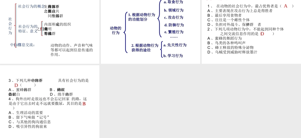 八年级生物上册 第七单元 第二章 第三节 社会行为课件 鲁科版五四制-鲁科版初中八年级上册生物课件
