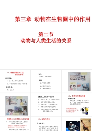 八年级生物上册 第七单元 第三章 第二节 动物与人类生活的关系课件 鲁科版五四制-鲁科级上册生物课件