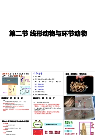 八年级生物上册 第五单元 第一章 第二节 线形动物和环节动物课件1 （新版）新人教版