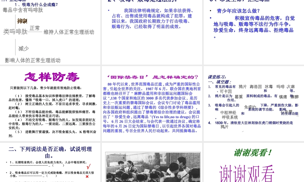 八年级生物上册 第七单元 第十九章 第二节 拒绝毒品课件 苏教版