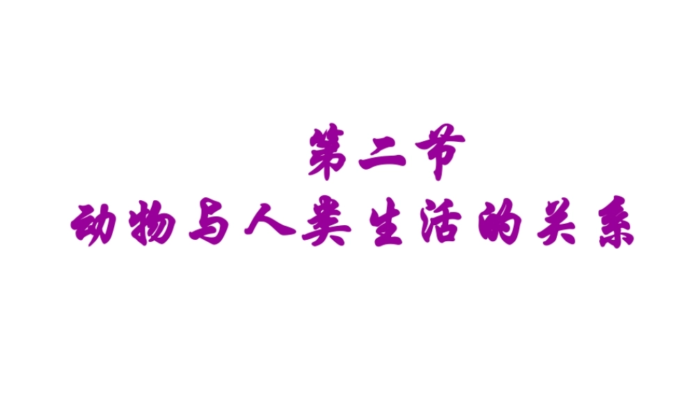 八年级生物上册 第5单元 第3章 动物在生物圈中的作用 第二节 动物与人类生活的关系课件1 新人教版