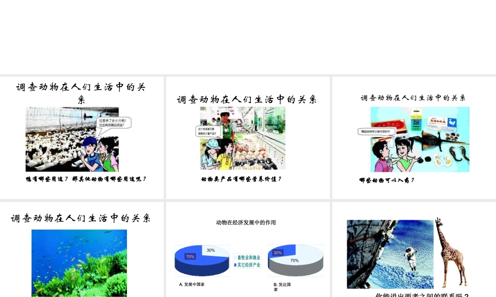 八年级生物上册 第5单元 第3章 动物在生物圈中的作用 第二节 动物与人类生活的关系课件1 新人教版