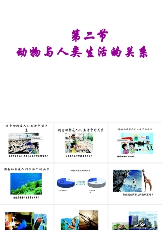 八年级生物上册 第5单元 第3章 动物在生物圈中的作用 第二节 动物与人类生活的关系课件1 新人教版