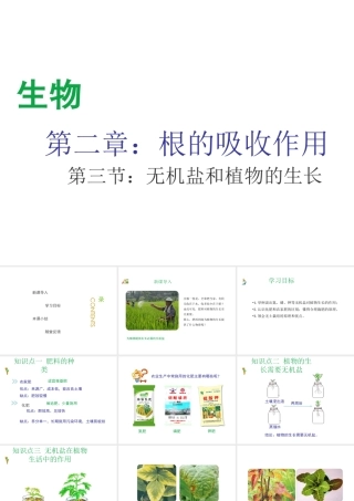 八年级生物上册 第三单元 第二章 第3节《无机盐和植物的生长》课件2 （新版）冀教版-（新版）冀教版初中八年级上册生物课件