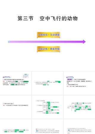 八年级生物上册 第五单元 第一章 第三节 空中飞行的动物课件 新人教版