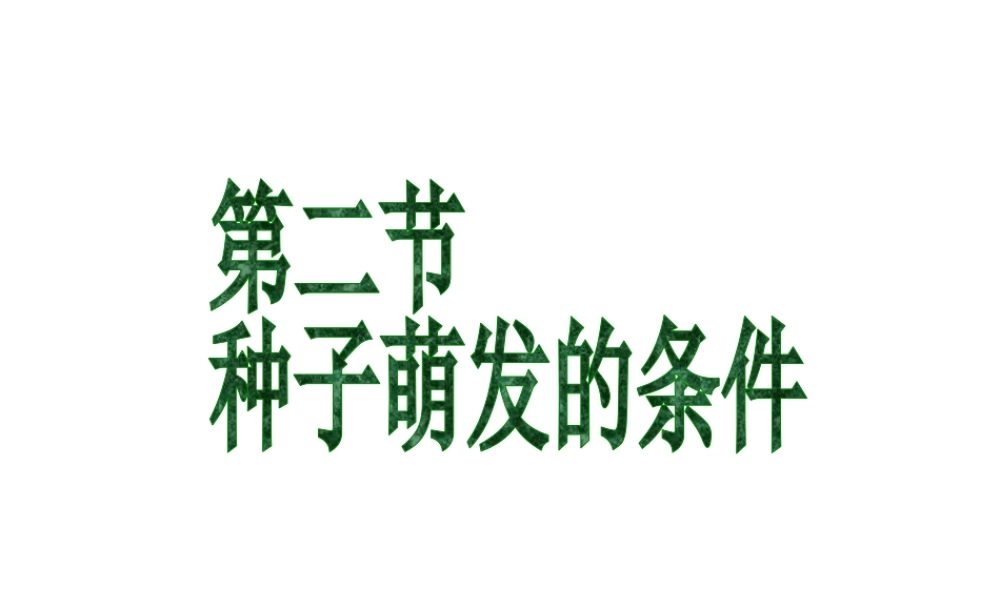 八年级生物上册 第三单元 第一章 第二节 种子萌发的条件课件 冀少版-人教级上册生物课件
