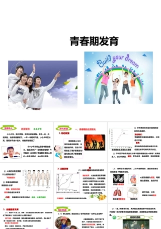 八年级生物上册 第三章 第二节《青春期发育》课件 （新版）济南版