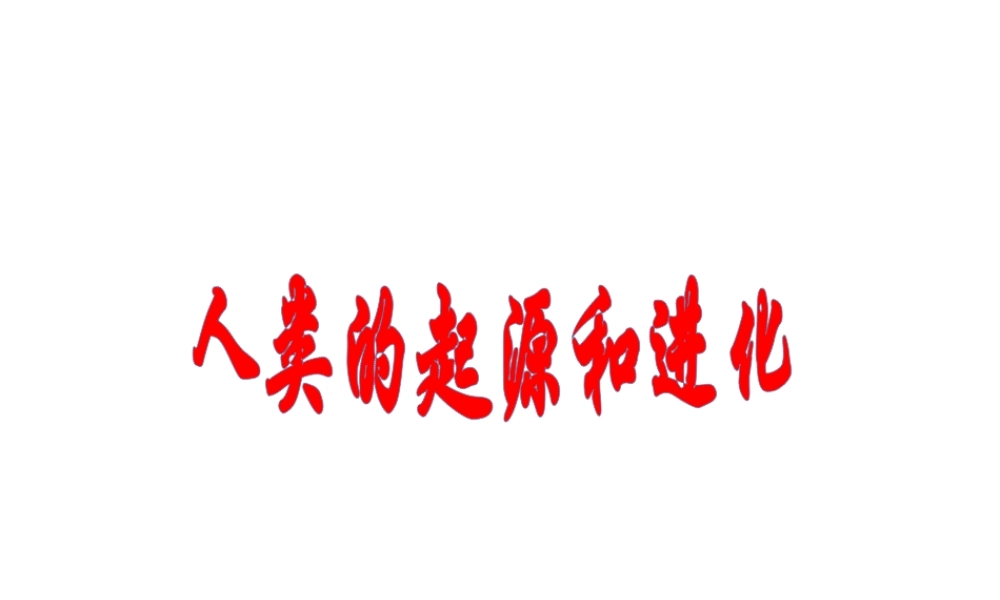 八年级生物上册 第三章 第四节 人类的起源和进化课件 苏教版