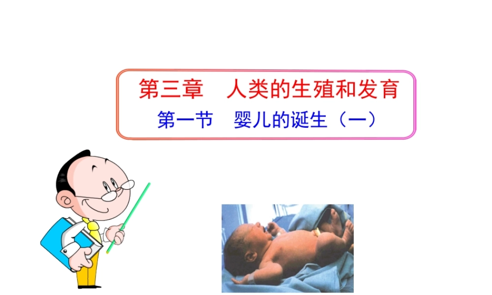 八年级生物上册 第三章 第一节 婴儿的诞生（一）课件 济南版