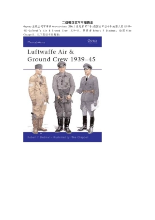 二战德国空军军服图册