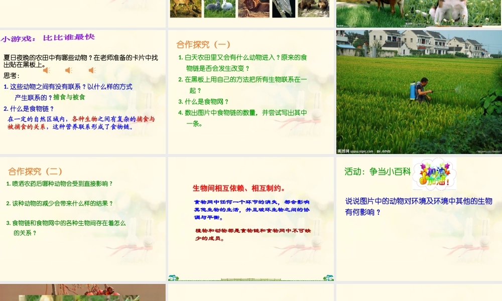 八年级生物上册 第五单元 第17章 第1节 动物在生物圈中的作用课件 （新版）北师大版