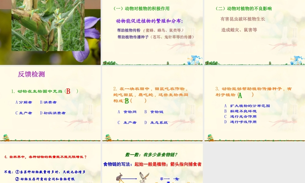 八年级生物上册 第五单元 第17章 第1节 动物在生物圈中的作用课件 （新版）北师大版