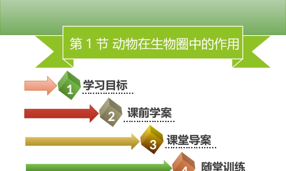 八年级生物上册 第五单元 第17章 第1节 动物在生物圈中的作用习题课件 （新版）北师大版-（新版）北师大版初中八年级上册生物课件