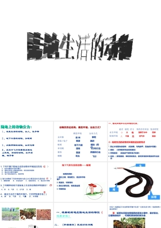 八年级生物上册 第5单元第1章第2节陆地生活的动物课件 人教新课标版