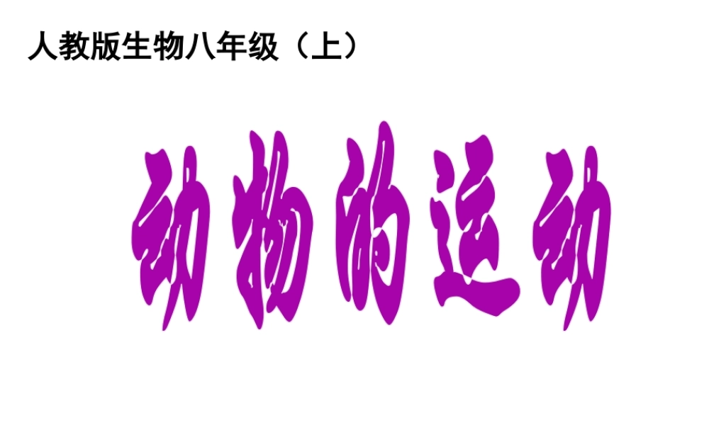 八年级生物上册 第5单元第2章第1节动物的运动课件 人教新课标版