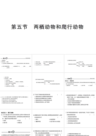 八年级生物上册 第五单元 第一章 第五节 两栖动物和爬行动物作业课件 （新版）新人教版-（新版）新人教版初中八年级上册生物课件